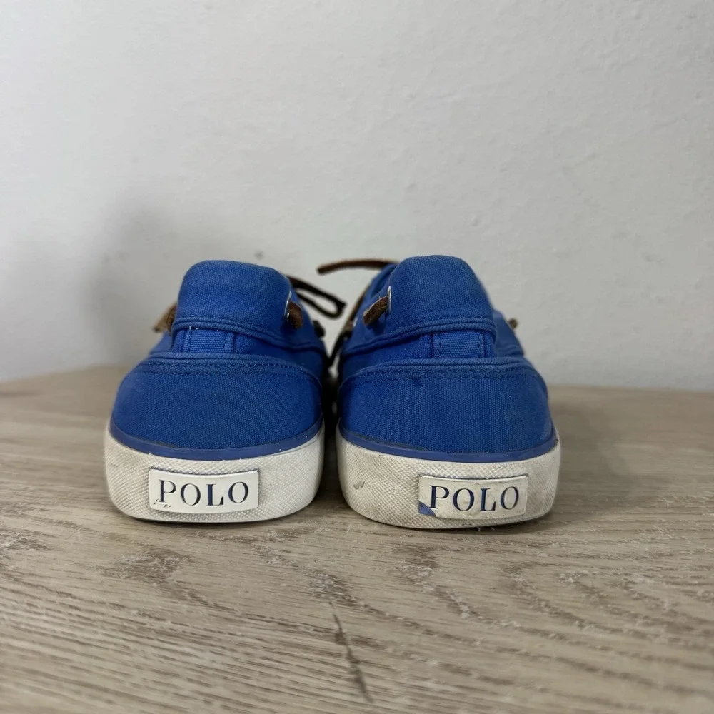 Polo Ralph Lauren Sander P Canvas Boat Shoes Moccasins Colby Blue Mens Size 10 D